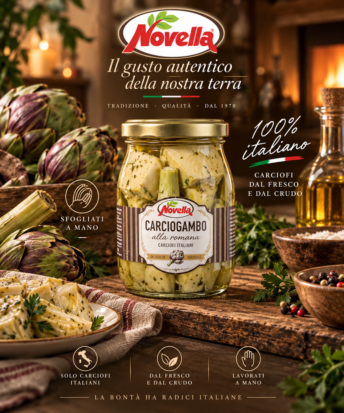 CARCIOGAMBO ALLA ROMANA in olio di girasole 520g
